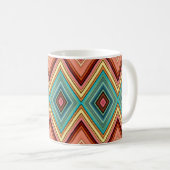 ソフトカラー数々のダイヤモンドおよびストライプダイヤモンド コーヒーマグカップ (正面右)
