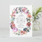 ソフトカラー水カラーフローラ結婚リース 招待状 (スタンド正面)