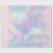 ソフトカラー水彩ピンク薄紫 – 青 ラッピングペーパー (フラット)