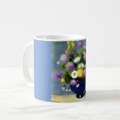 ソフトカラー花瓶プリント コーヒーマグカップ (正面左)