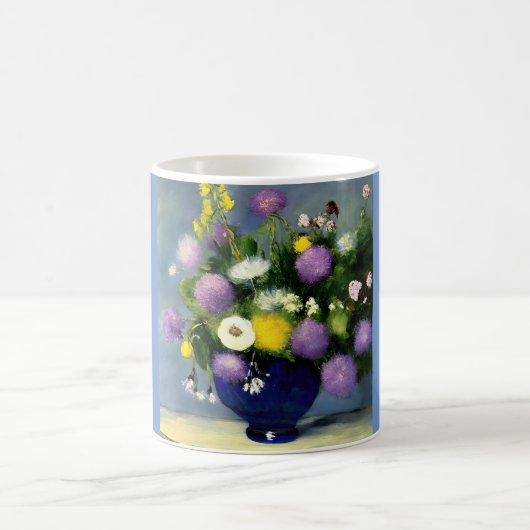 ソフトカラー花瓶プリント コーヒーマグカップ (中央)