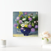 ソフトカラー花瓶プリント スクエア壁時計 (ホーム)