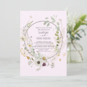 ソフトカラー野生の花ベビーピンク 招待状 (スタンド正面)