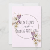 ソフトカラー野生の花ベビーピンク 招待状 (裏面)