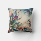 ソフトカラー鮮やかの抽象芸術フローラデザイン クッション (裏面)