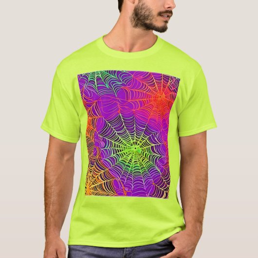 ソフトカラー:スパイダーウェブアート Tシャツ (正面)