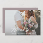 ソフトカリフ結婚トの感謝フォトカード サンキューカード (正面/裏面)