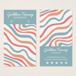 ソフトカーブブルーイヤリングジュエリー表示カード