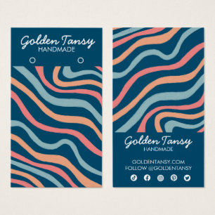 ソフトカーブブルーイヤリングジュエリー表示カード