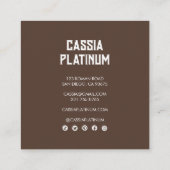 ソフトカーブ自然ニュートラルミニマリストソーシャルアイコン スクエア名刺 (裏面)