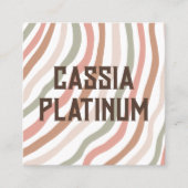 ソフトカーブ自然ニュートラルミニマリストソーシャルアイコン スクエア名刺 (正面)