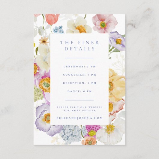 ソフトガーデン花模様結婚ズ詳細 エンクロージャーカード (正面)