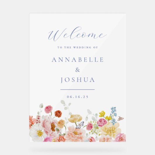 ソフトガーデン花模様結婚ズ アクリルサイン (正面)