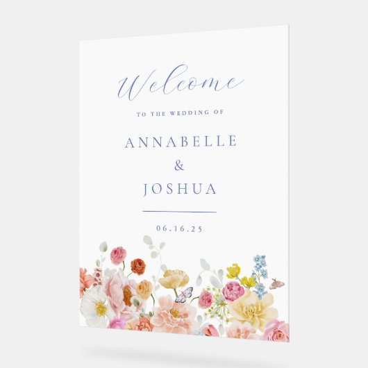 ソフトガーデン花模様結婚ズ アクリルサイン (傾斜)