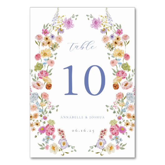 ソフトガーデン花模様結婚ズ テーブルナンバー (正面)