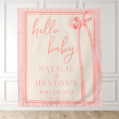 ソフトガールフローラロマンチック赤面ピンクボウコケット タペストリー