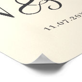 ソフトクエレガントリームカップルイニシャル結婚ズ ポスター (角)