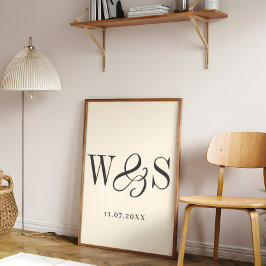 ソフトクエレガントリームカップルイニシャル結婚ズ ポスター