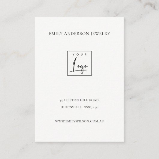 ソフトクミニマルラフトオフホワイトジュエリー気に 名刺 (裏面)