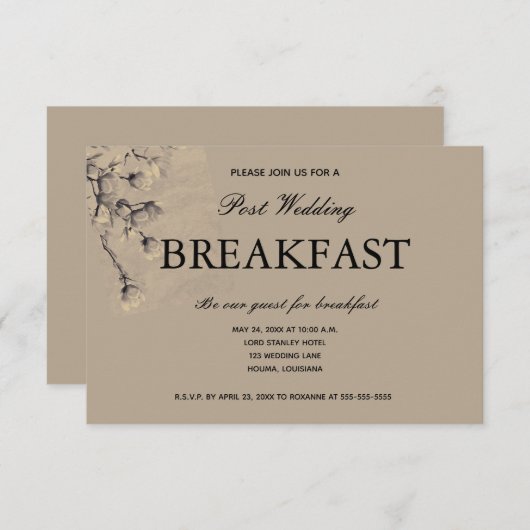 ソフトクラシスタウペフローラポス結婚トブレックファースト 出欠カード (正面/裏面)