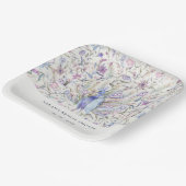 ソフトクラッシーウォーターカラーピーコックフローラブライダルシャワー ペーパープレート (傾斜あり)