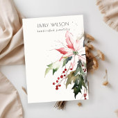 ソフトクリスマスポインセチア空白のジュエリー表示 名刺