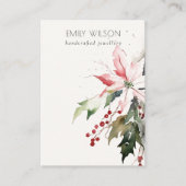 ソフトクリスマスポインセチア空白のジュエリー表示 名刺 (正面)