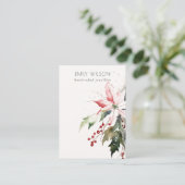 ソフトクリスマスポインセチア空白のジュエリー表示 名刺 (スタンド正面)