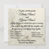 ソフトクリーミーなレースデザイン&フローラ結婚式招待状 招待状 (正面)