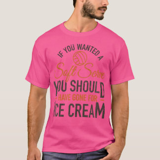 ソフトクリームもしのバレーボールが欲しおもしろいい Tシャツ