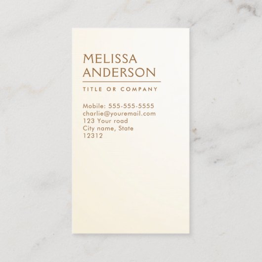 ソフトクリームアイボリーミニマモダンリストプロフェッショナル 名刺 (裏面)