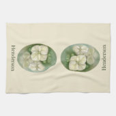 ソフトクリームホワイトパステルアジサイフローラ キッチンタオル (横)