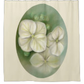 ソフトクリームホワイトパステルアジサイフローラ シャワーカーテン (正面)