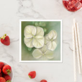 ソフトクリームホワイトパステルアジサイフローラ スタンダードカクテルナプキン (インサイチュ)