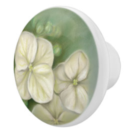 ソフトクリームホワイトパステルアジサイフローラ セラミックノブ