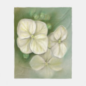 ソフトクリームホワイトパステルアジサイフローラ フリースブランケット (正面)