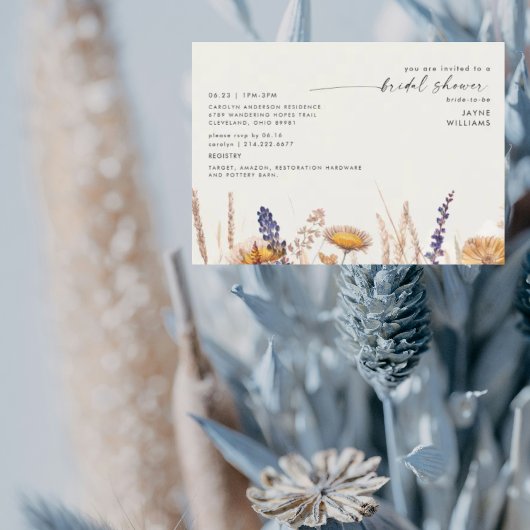 ソフトクリーム乾燥花ブライダルシャワー 招待状