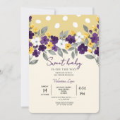 ソフトクリーム | カラフルな花のベビーシャワー 招待状 (正面)