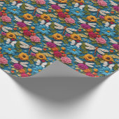 ソフトクロシェの外観花模様とトンボ ラッピングペーパー (角)