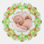 ソフトグかわいらしリーンパステルカスタムズのクリスマスフォト オーナメントカード (裏面)