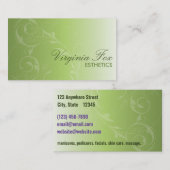 ソフトグエレガントリーンサロンまたはスパ名刺 名刺 (正面/裏面)