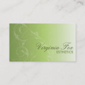 ソフトグエレガントリーンサロンまたはスパ名刺 名刺 (正面)