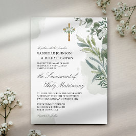 ソフトグエレガントリーンフローラ塊結婚の 招待状