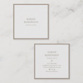 ソフトグクラシックレーエレガントミニマル作家プレーン スクエア名刺 (正面/裏面)