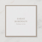 ソフトグクラシックレーエレガントミニマル作家プレーン スクエア名刺 (正面)
