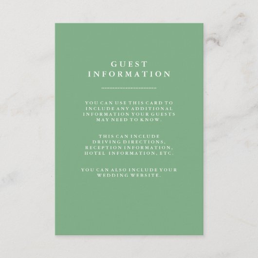 ソフトグスタイリッシュリーン結婚のゲスト情報 エンクロージャーカード (正面)