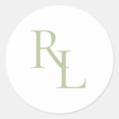 ソフトグミニマルリー結婚ンのカップルイニシャル ラウンドシール (正面)