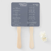 ソフトグミニマルレーモダンブルーラベンダータイポグラフィ ハンドファン (正面&裏面)