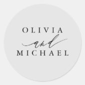 ソフトグモダンレイ新郎新婦の名結婚前 ラウンドシール (正面)