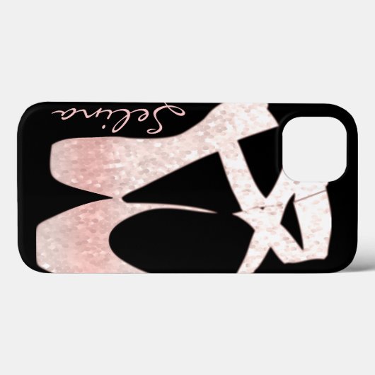 ソフトグラデパーソナライズされたーションのピンクのバレエ靴 Case-Mate iPhoneケース (裏面 (横))